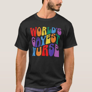 Nurse Gay Rainbow Pride March Medicine Ally Nursin T-Shirt