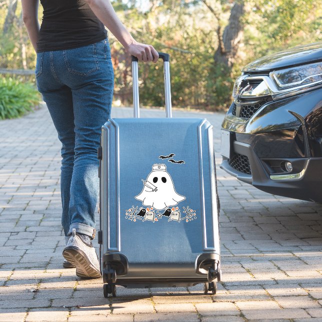 Nurse Ghost Cute Halloween Design Classic T-Shirt (Suitcase Insitu)
