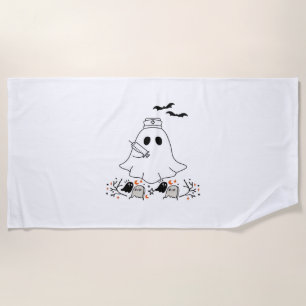Nurse Ghost Cute Halloween Design Classic T-Shirt Beach Towel