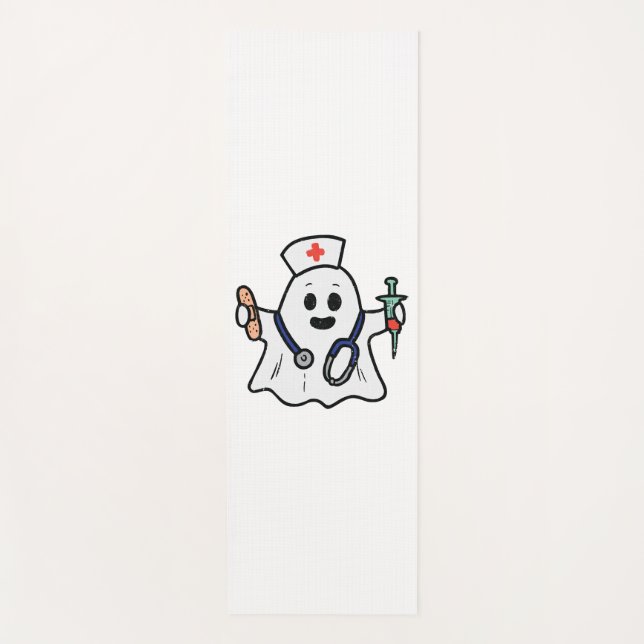 Nurse Ghost Scrub Halloween Costume For Nurses Yoga Mat (Front)