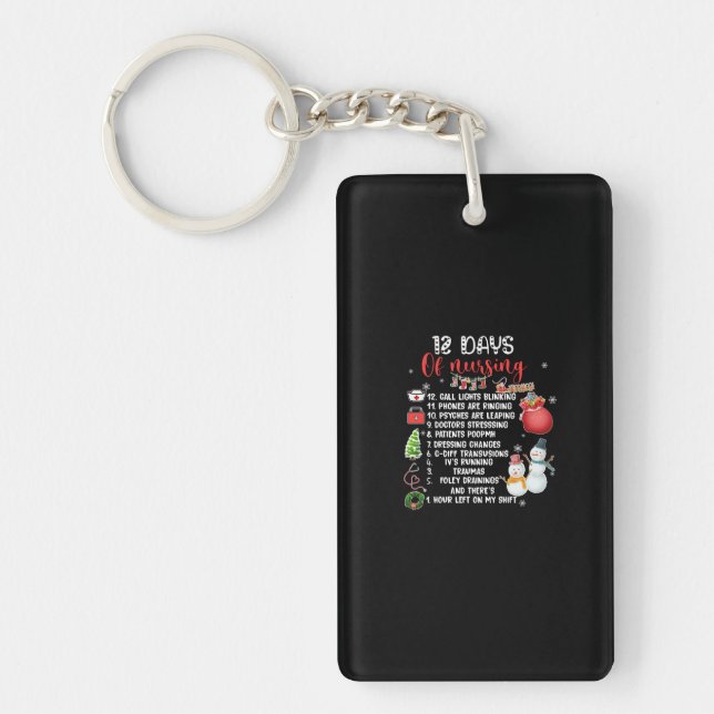 Nurse Gift 12 Days Of Nursing Keychain (Front)