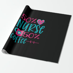 Nurse Gift   50 Nurse 50 Coffee Wrapping Paper