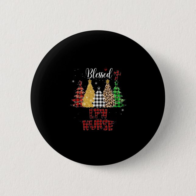 Nurse Gift | Blessed LPN Nurse 2 Inch Round Button (Front)