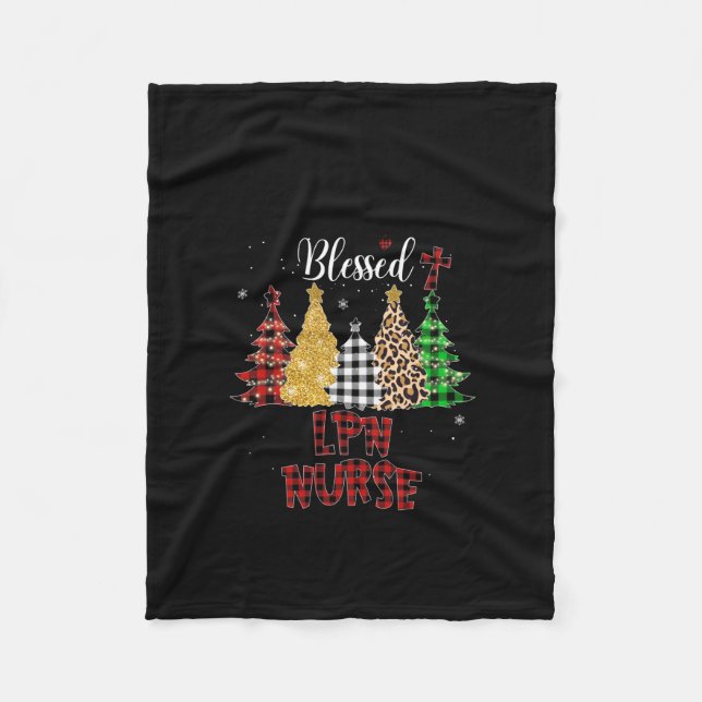 Nurse Gift Blessed LPN Nurse Fleece Blanket (Front)