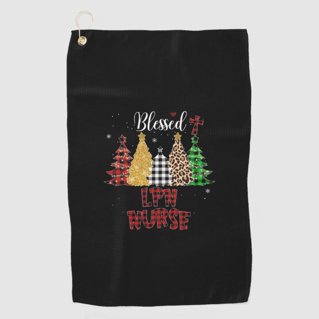 Nurse Gift | Blessed LPN Nurse Golf Towel (Front)