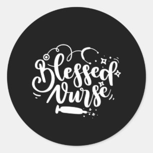 Nurse Gift Blessed Nurse Classic Round Sticker