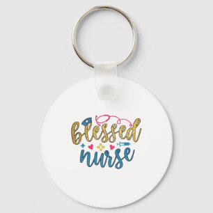 Nurse Gift Blessed Nurse Keychain