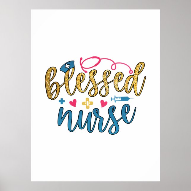 Nurse Gift | Blessed Nurse Poster (Front)