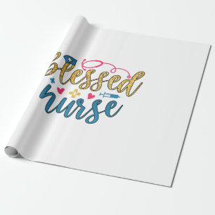 Nurse Gift Blessed Nurse Wrapping Paper