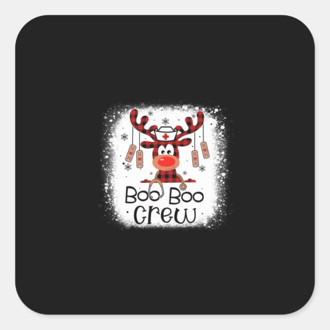 Nurse Gift | Boo Boo Crew Square Sticker (Front)