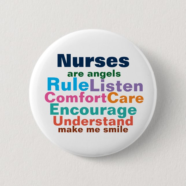 Nurse gift buttons. 2 inch round button (Front)