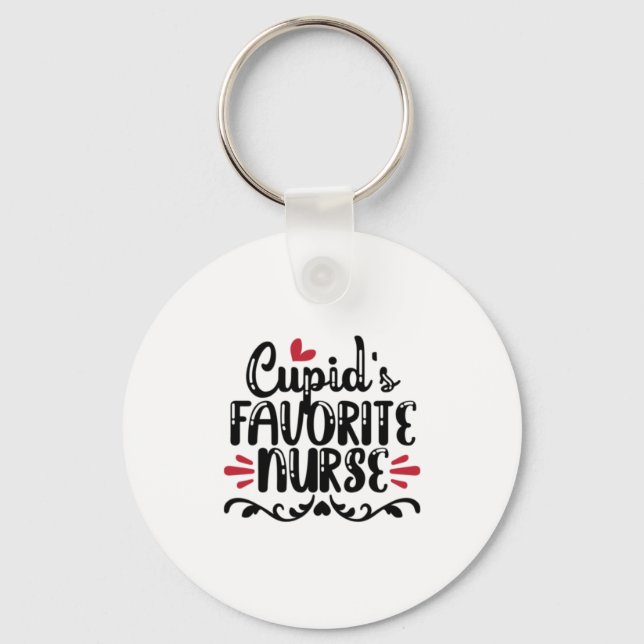 Nurse Gift Cupid's Favourite Nurse Keychain (Front)