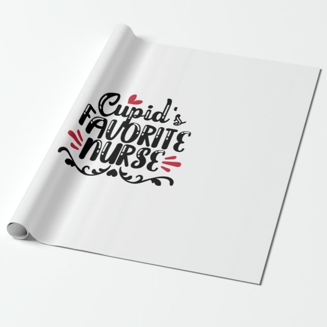 Nurse Gift Cupid's Favourite Nurse Wrapping Paper (Unrolled)
