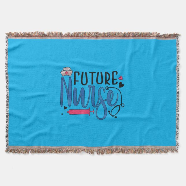 Nurse Gift | Future Nurse Throw Blanket (Front)