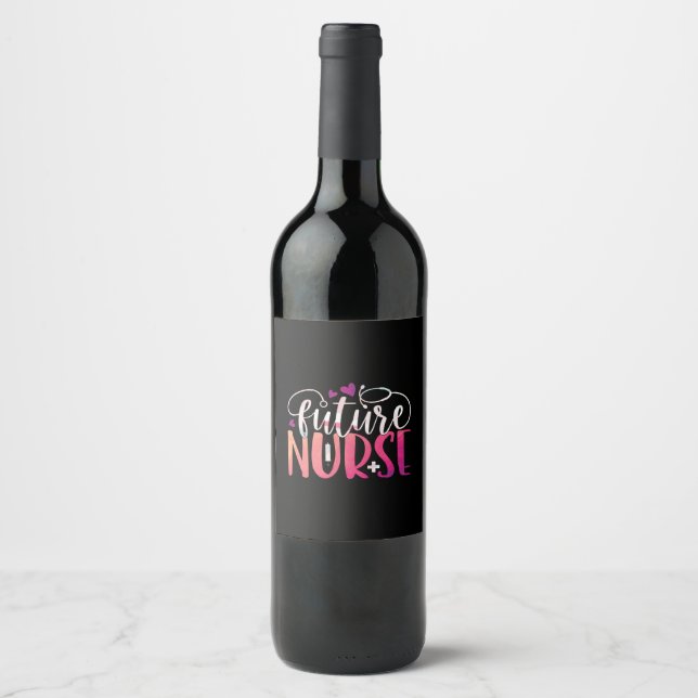 Nurse Gift | Future Nurse Wine Label (Front)