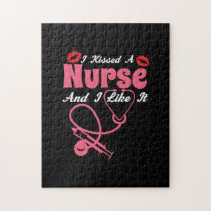 Nurse Gift I Kissed A Nurse And I Like It Jigsaw Puzzle