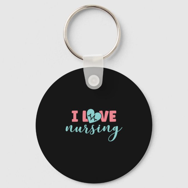 Nurse Gift | I Love Nursing Keychain (Front)