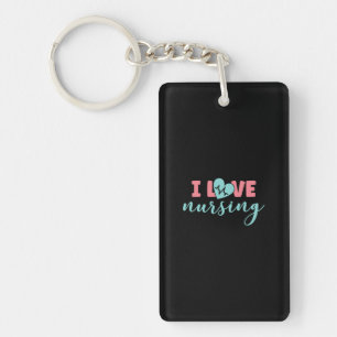 Nurse Gift I Love Nursing Keychain