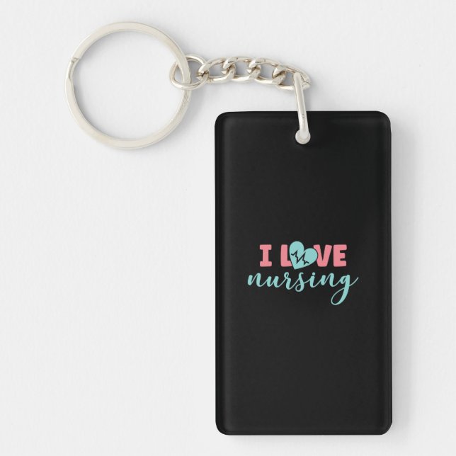 Nurse Gift | I Love Nursing Keychain (Front)