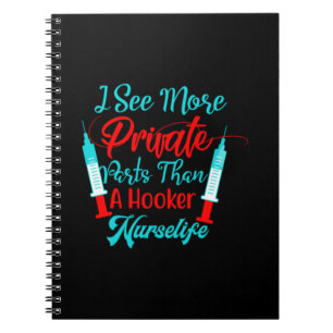 Nurse Gift I See More Private Parts Notebook
