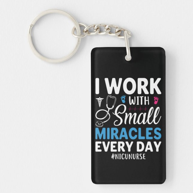 Nurse Gift I Work With Small Keychain (Front)