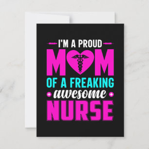 Nurse Gift I'm A Proud Mom Of Nurse Card