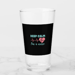 Nurse Gift Keep Calm I Am A Nurse Glass