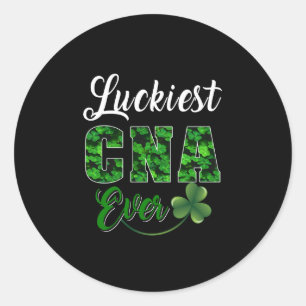 Nurse Gift   Luckiest CNA Ever Nurse Lover Classic Round Sticker