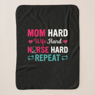 Nurse Gift Mom Hard Wife Hard Nurse Sherpa Blanket