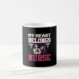 Nurse Gift My Heart Belongs Nurse Coffee Mug