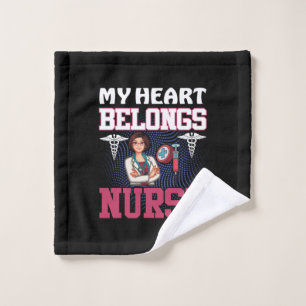 Nurse Gift My Heart Belongs Nurse Wash Cloth