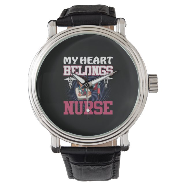 Nurse Gift | My Heart Belongs Nurse Watch (Front)