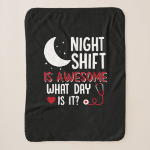 Nurse Gift Night Shift Is Awesome Sherpa Blanket