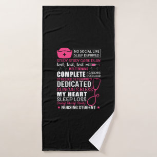 Nurse Gift   No Social Life Sleep Deprived Bath Towel