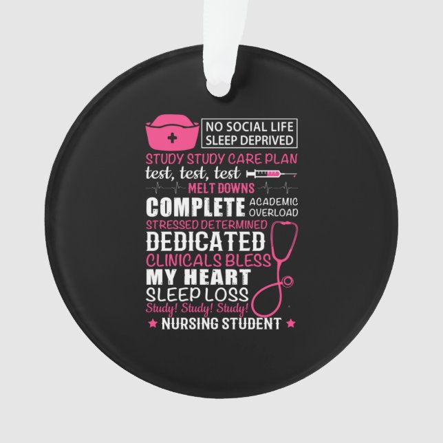 Nurse Gift | No Social Life Sleep Deprived Ornament (Front)