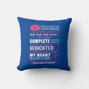 Nurse Gift   No Social Life Sleep Deprived Throw Pillow