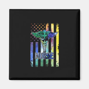 Nurse Gift Nurse American Flag Magnet