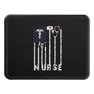 Nurse Gift | Nurse American Flag Nurse Lover Trailer Hitch Cover
