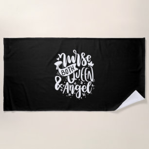 Nurse Gift Nurse Both Queen And Angels Beach Towel