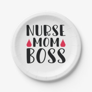 Nurse Gift Nurse Mom Boss Paper Plate