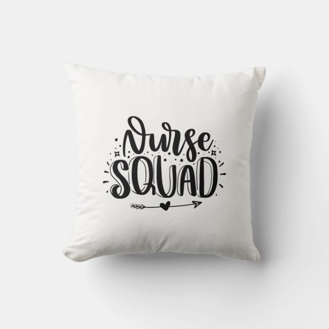 Nurse Gift Nurse Squad Throw Pillow (Front)