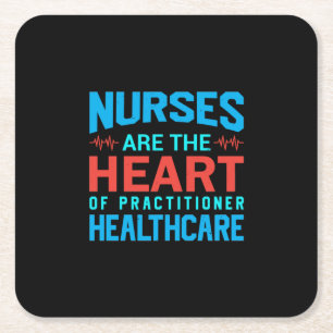 Nurse Gift Nurses Are The Heart Square Paper Coaster