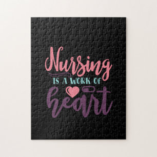 Nurse Gift Nursing Is A Work Of Heart Jigsaw Puzzle