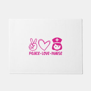 Nurse Gift Peace Love Nurse Doormat