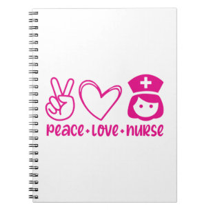 Nurse Gift Peace Love Nurse Notebook