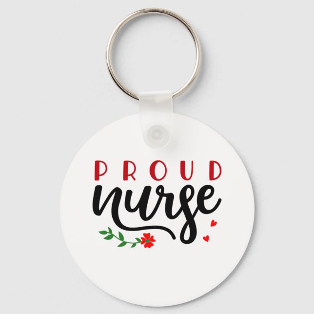 Nurse Gift Proud Nurse Keychain (Front)