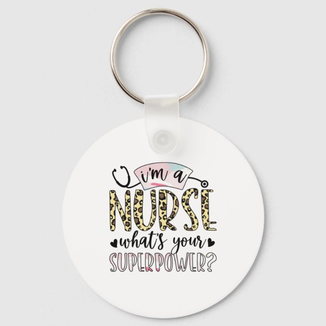 Nurse Gift | Proud Super Nurse Keychain (Front)