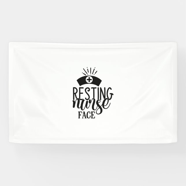 Nurse Gift Resting Nurse Face Banner (Horizontal)