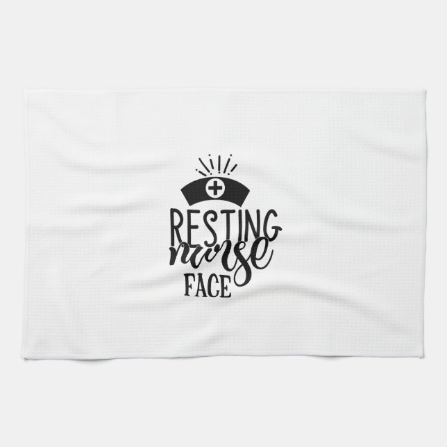 Nurse Gift Resting Nurse Face Kitchen Towel (Horizontal)