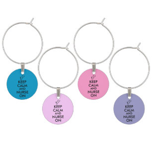 Nurse Gift Stethoscope Keep Calm and Nurse On Wine Charm